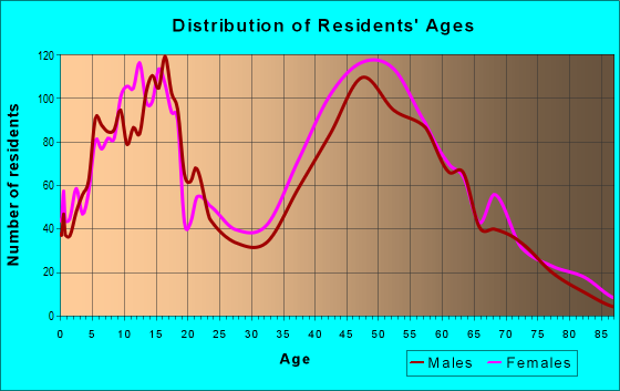 Age and Sex of Residents in zip code 40513