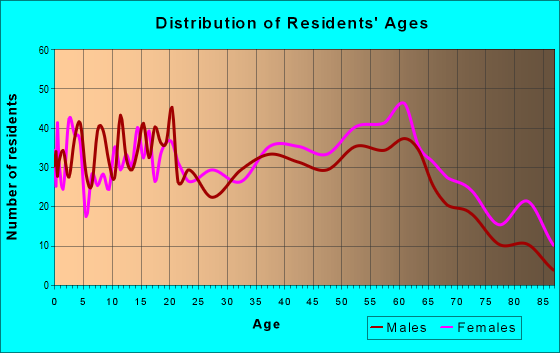 Age and Sex of Residents in zip code 40831
