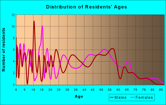 Age and Sex of Residents in zip code 40862