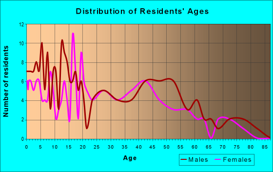 Age and Sex of Residents in zip code 41085