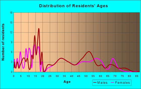 Age and Sex of Residents in zip code 41360