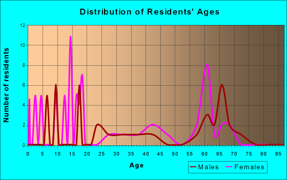 Age and Sex of Residents in zip code 42287