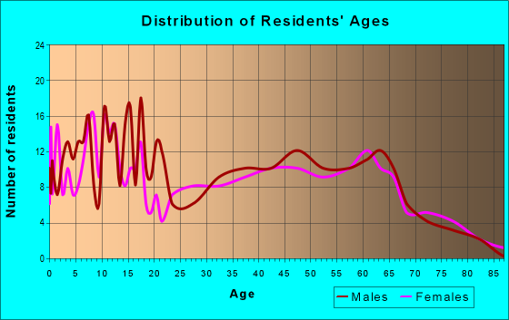 Age and Sex of Residents in zip code 42528