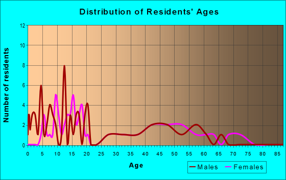 Age and Sex of Residents in zip code 43077
