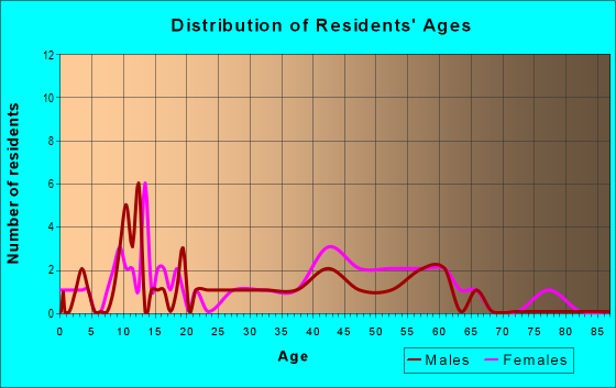 Age and Sex of Residents in zip code 43740