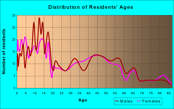 Age and Sex of Residents in zip code 45363