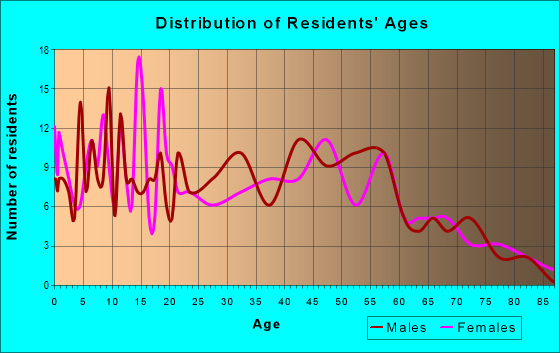 Age and Sex of Residents in zip code 45382