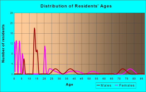 Age and Sex of Residents in zip code 45713