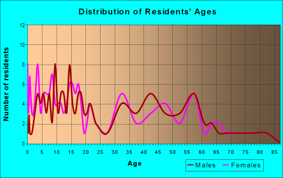 Age and Sex of Residents in zip code 45886