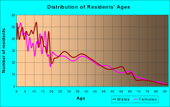 Age and Sex of Residents in zip code 46543