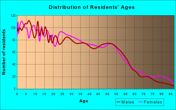 Age and Sex of Residents in zip code 46613