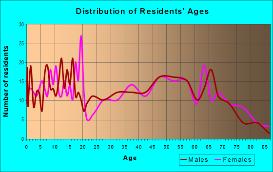 Age and Sex of Residents in zip code 46939
