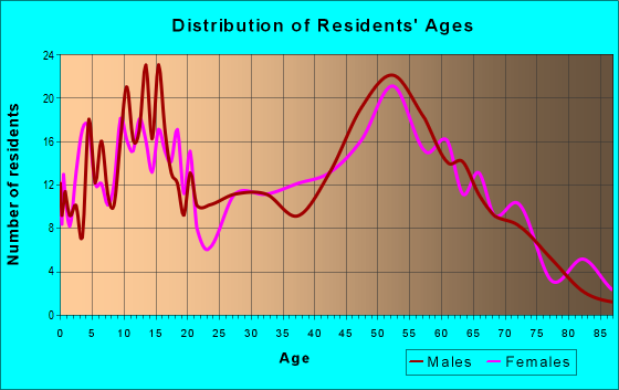 Age and Sex of Residents in zip code 46951
