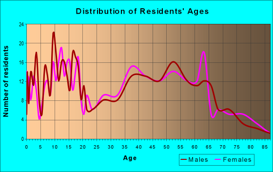 Age and Sex of Residents in zip code 46991