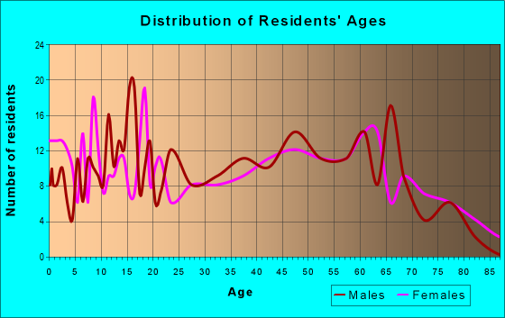 Age and Sex of Residents in zip code 47848
