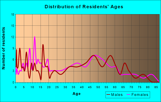 Age and Sex of Residents in zip code 47858