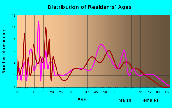 Age and Sex of Residents in zip code 47861