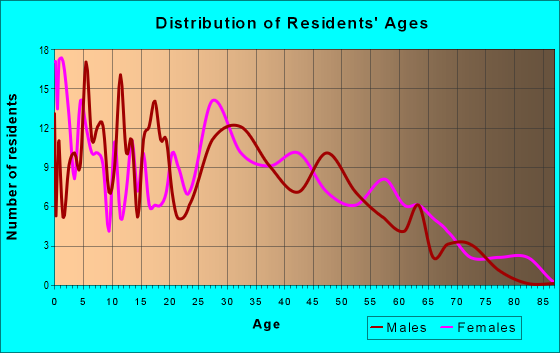 Age and Sex of Residents in zip code 47941