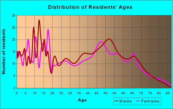 Age and Sex of Residents in zip code 48435