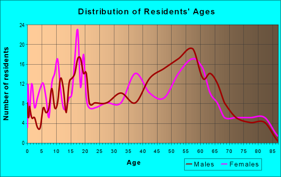 Age and Sex of Residents in zip code 48607