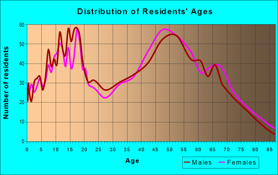 Age and Sex of Residents in zip code 48626