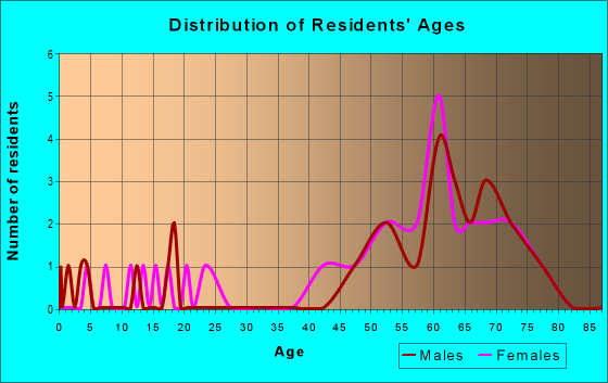 Age and Sex of Residents in zip code 48633