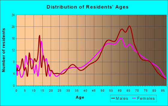 Age and Sex of Residents in zip code 48635