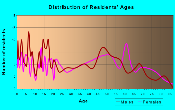 Age and Sex of Residents in zip code 48735