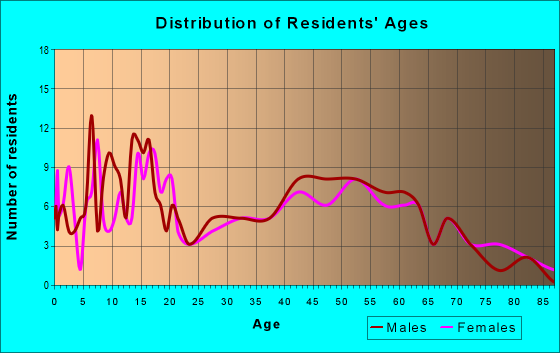 Age and Sex of Residents in zip code 48754