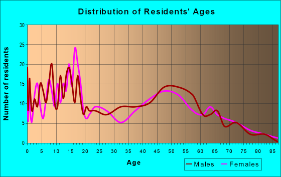 Age and Sex of Residents in zip code 48873