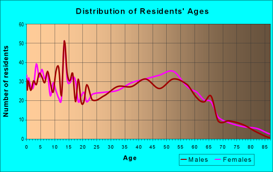 Age and Sex of Residents in zip code 48876