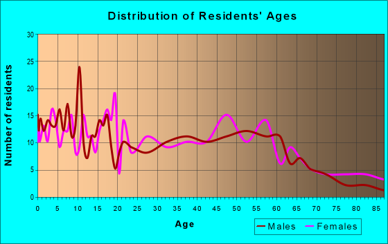 Age and Sex of Residents in zip code 48878
