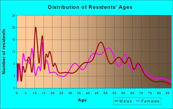 Age and Sex of Residents in zip code 48889