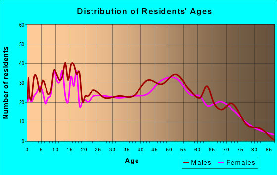 Age and Sex of Residents in zip code 49056