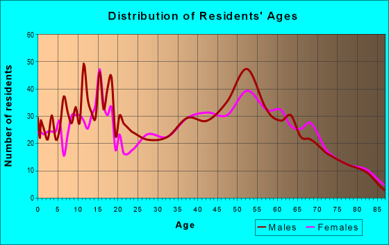 Age and Sex of Residents in zip code 49067