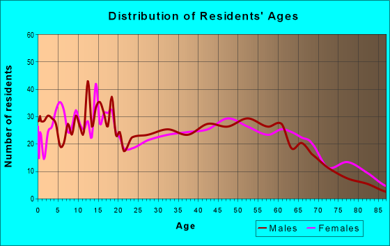 Age and Sex of Residents in zip code 49256