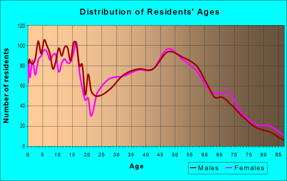 Age and Sex of Residents in zip code 49333