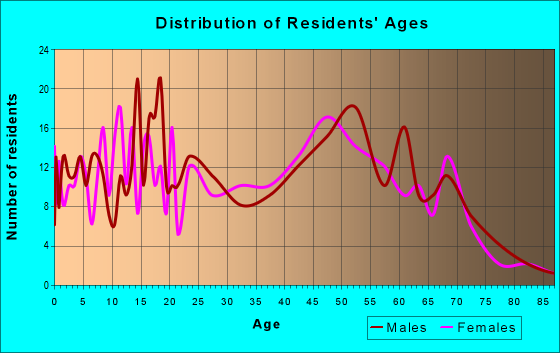 Age and Sex of Residents in zip code 49338