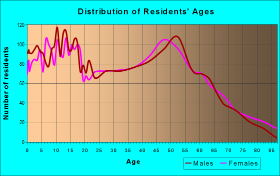 Age and Sex of Residents in zip code 49348