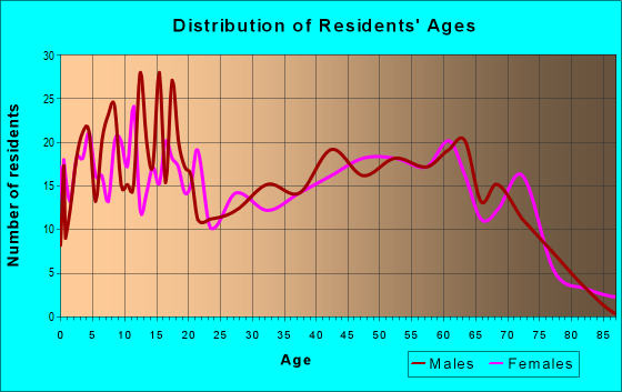 Age and Sex of Residents in zip code 49639