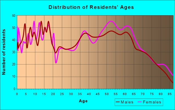 Age and Sex of Residents in zip code 49677