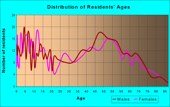 Age and Sex of Residents in zip code 49713