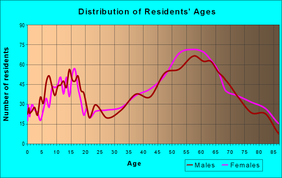 Age and Sex of Residents in zip code 49740