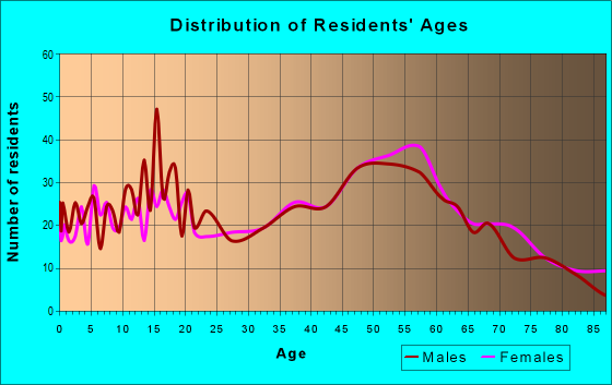 Age and Sex of Residents in zip code 49781