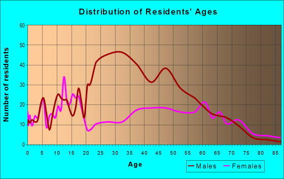 Age and Sex of Residents in zip code 49908