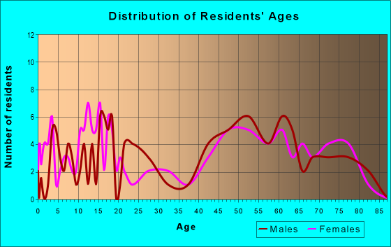 Age and Sex of Residents in zip code 51060