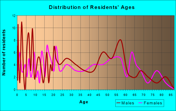 Age and Sex of Residents in zip code 51364