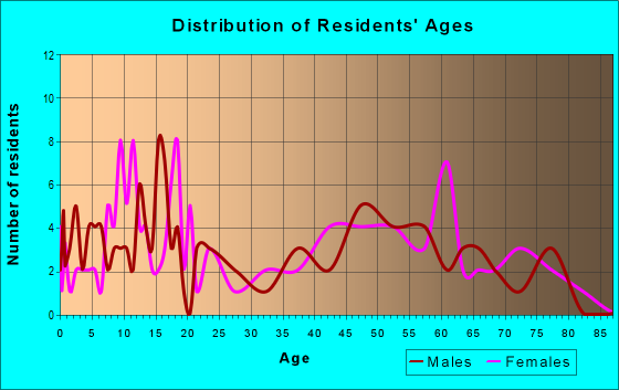 Age and Sex of Residents in zip code 51463
