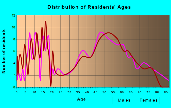 Age and Sex of Residents in zip code 51533
