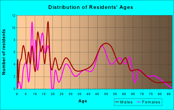 Age and Sex of Residents in zip code 52335